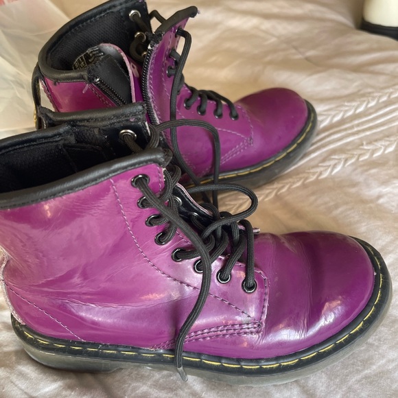 Doc Martens Delaney Purple Patent Leather Boots US 1 ( Little Girl) EU32 - Picture 4 of 4